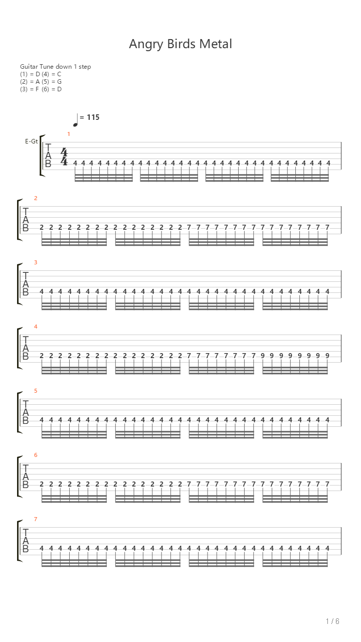 Metal Angry Birds吉他谱