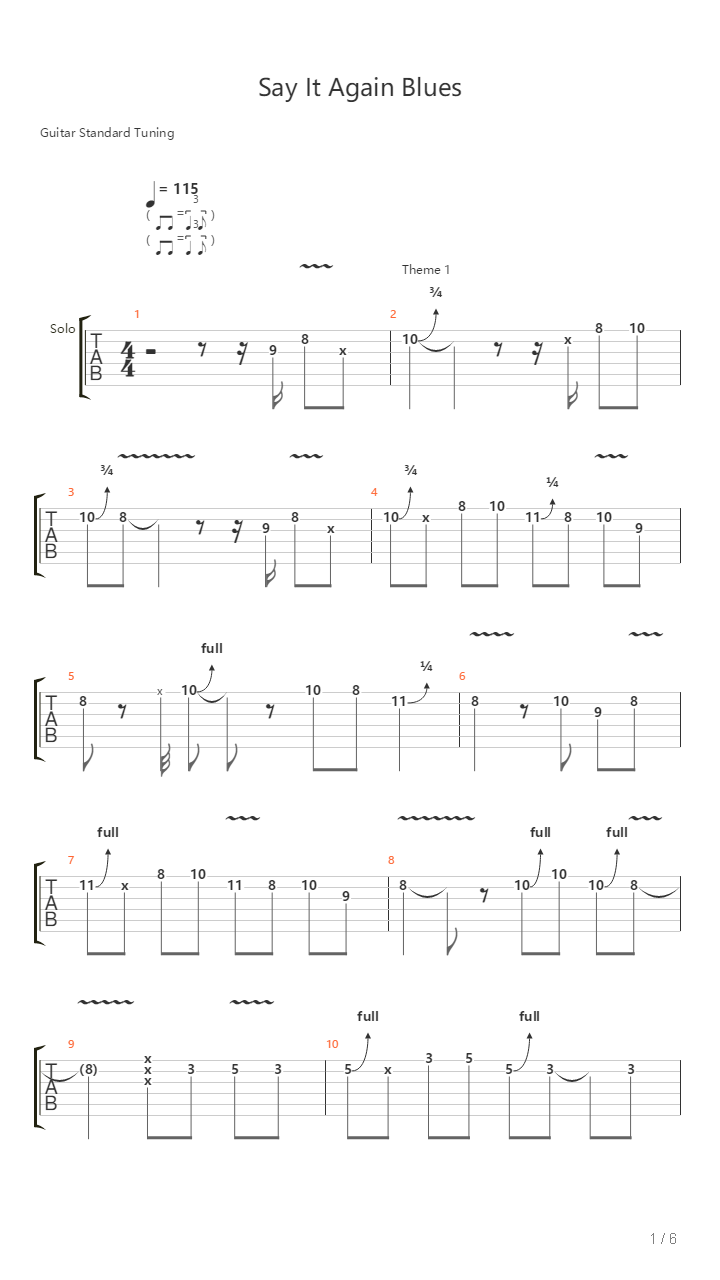 Say It Again Blues吉他谱