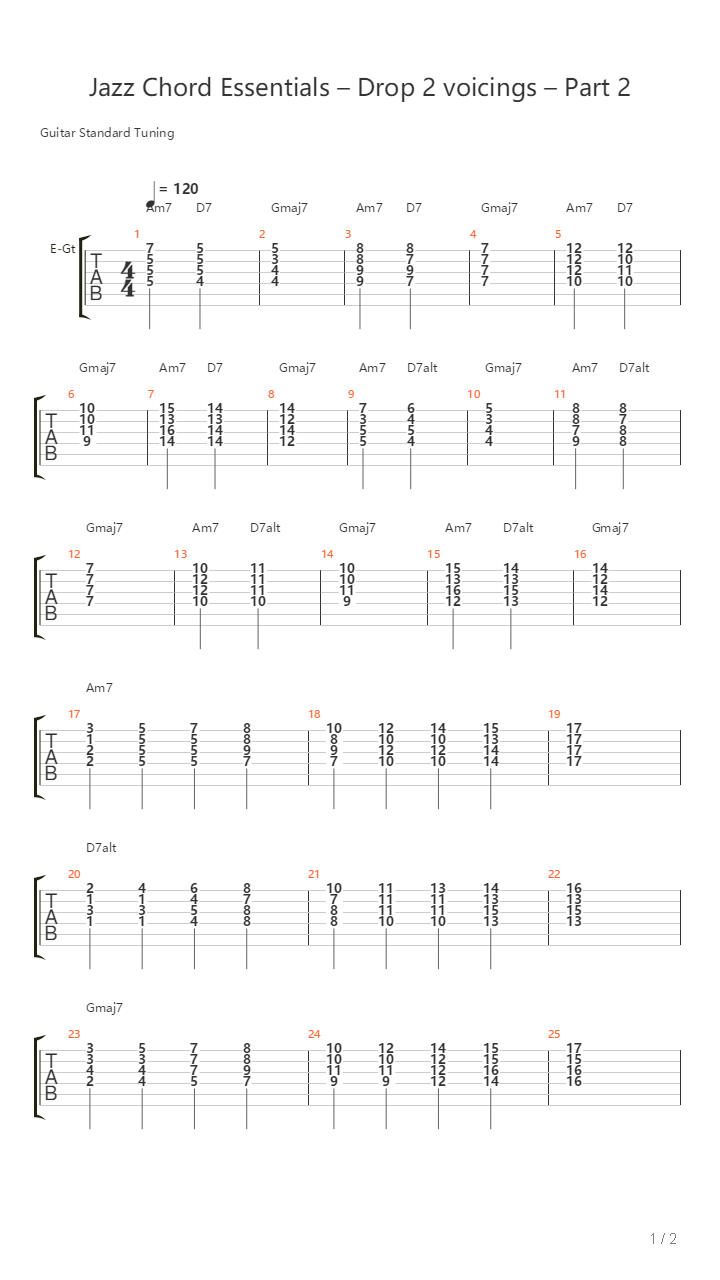 Jazz Chord Essentials - Drop 2 Voicings Part 2吉他谱