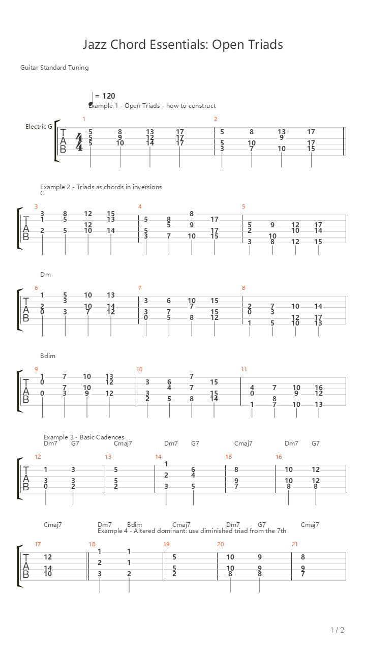 Jazz Chord Essentials - Open Triads吉他谱