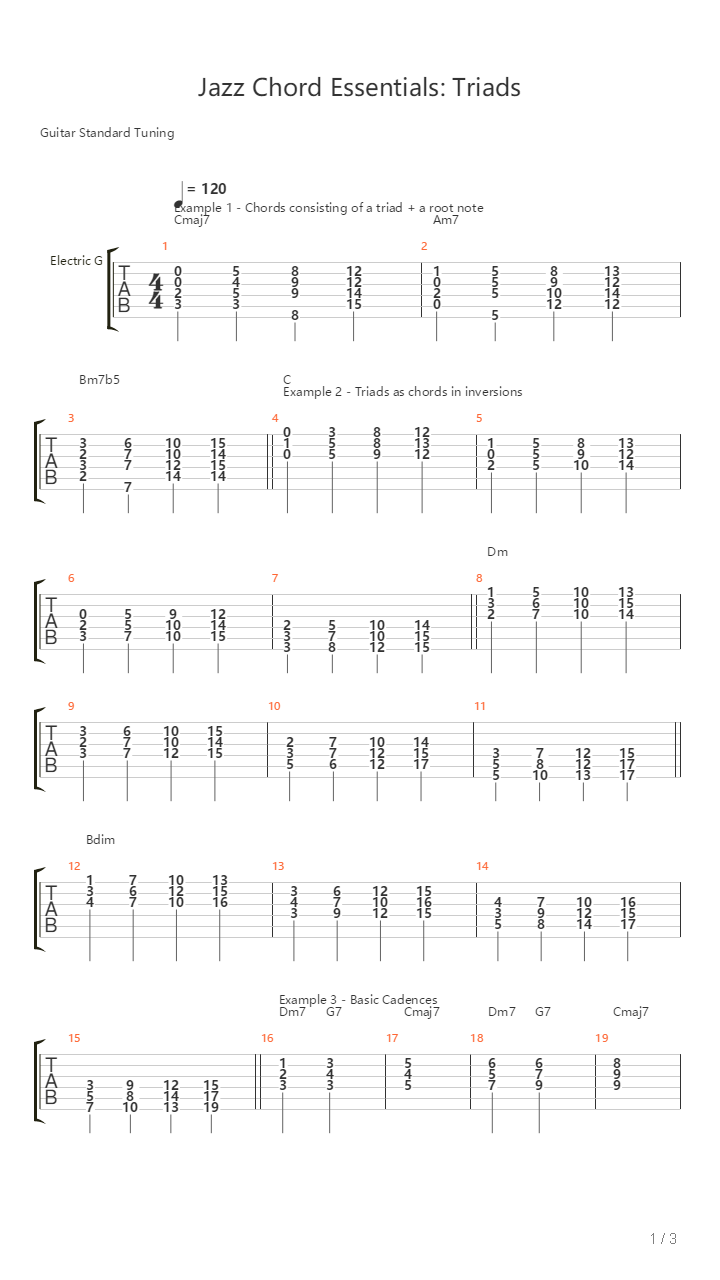 Jazz Chords Essenials - Triads吉他谱