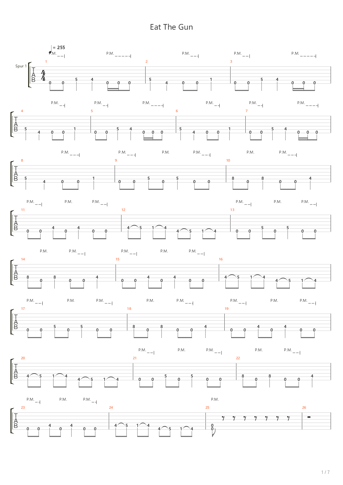 Eat The Gun吉他谱