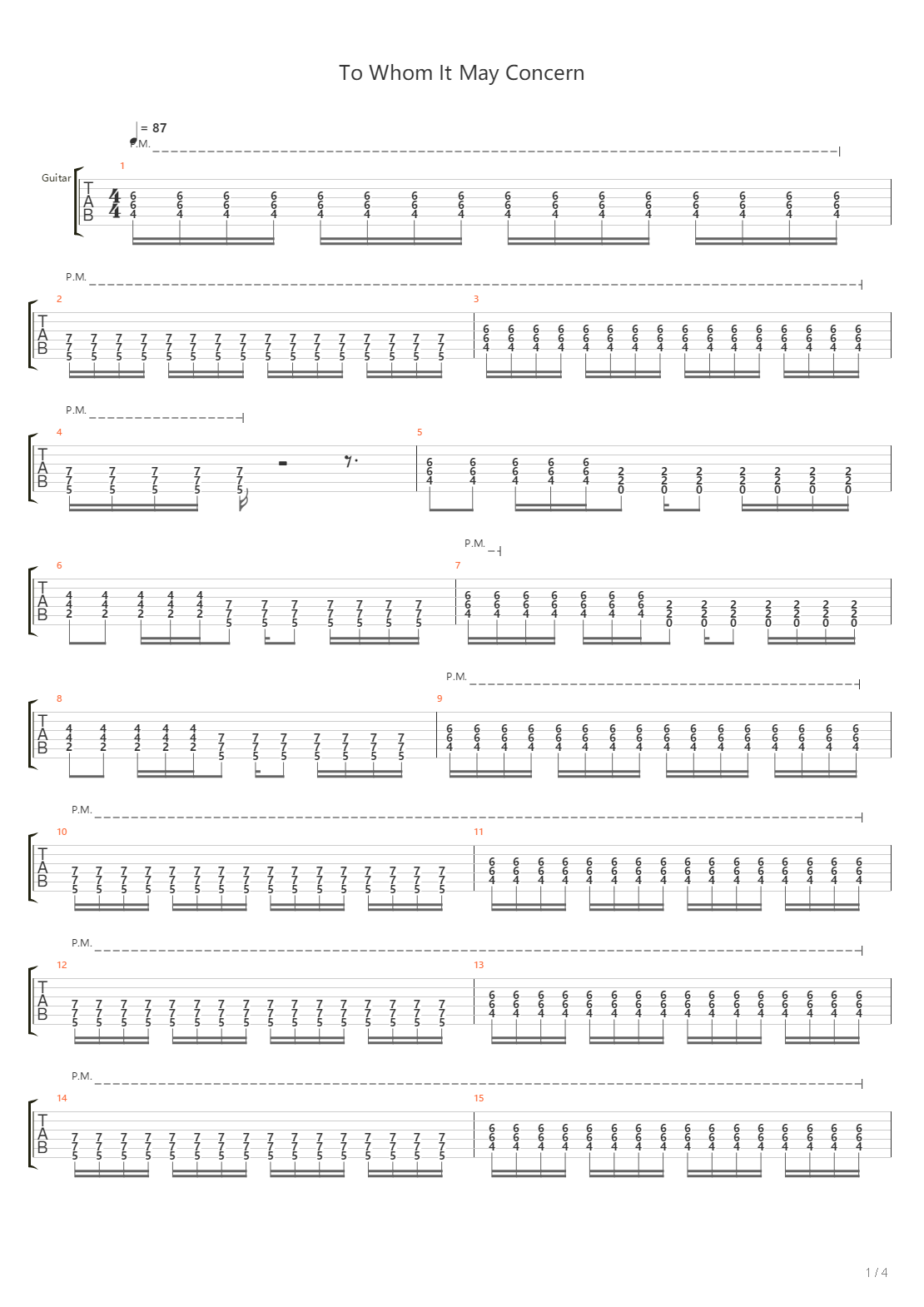 To Whom It May Concern吉他谱