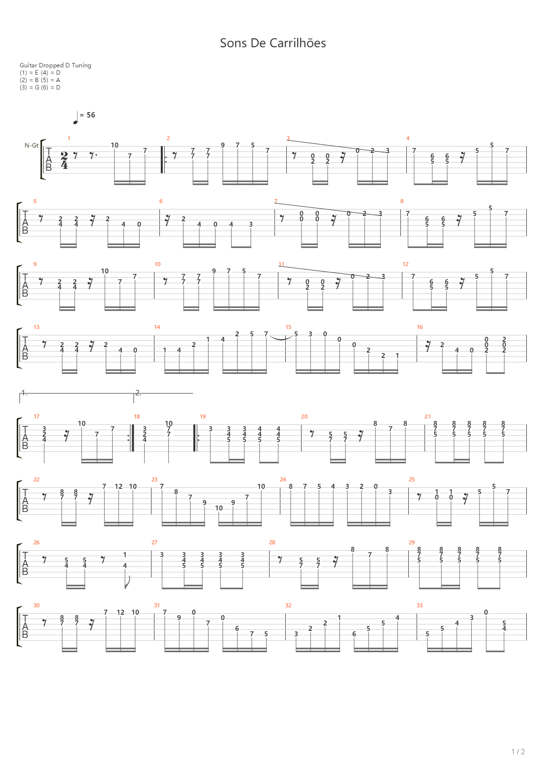Sons De Carrilhoes吉他谱