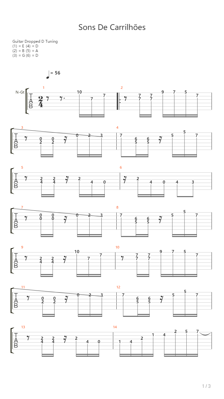 Sons De Carrilhoes吉他谱