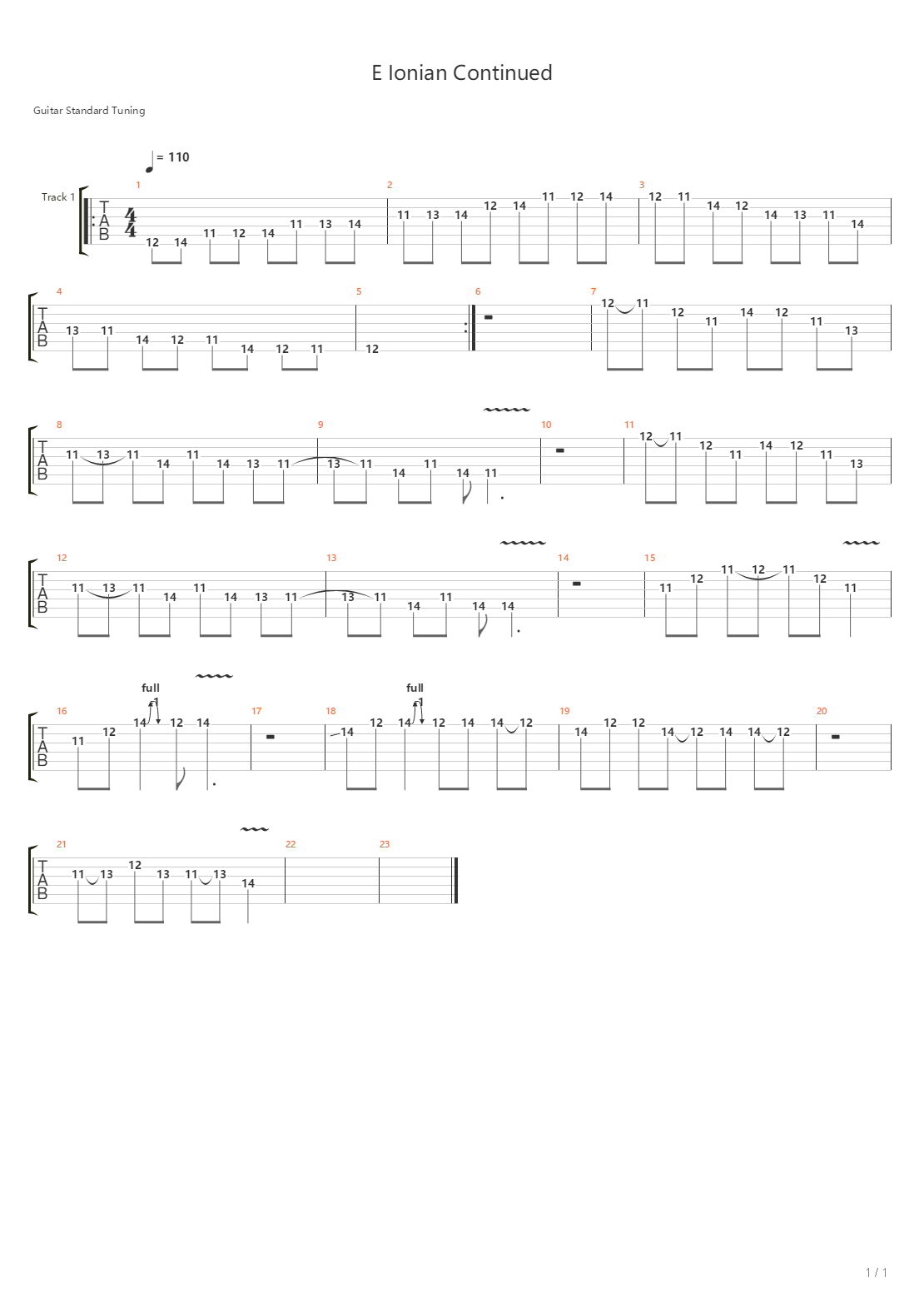 E Ionian Continued吉他谱