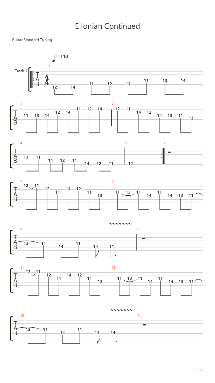 E Ionian Continued吉他谱