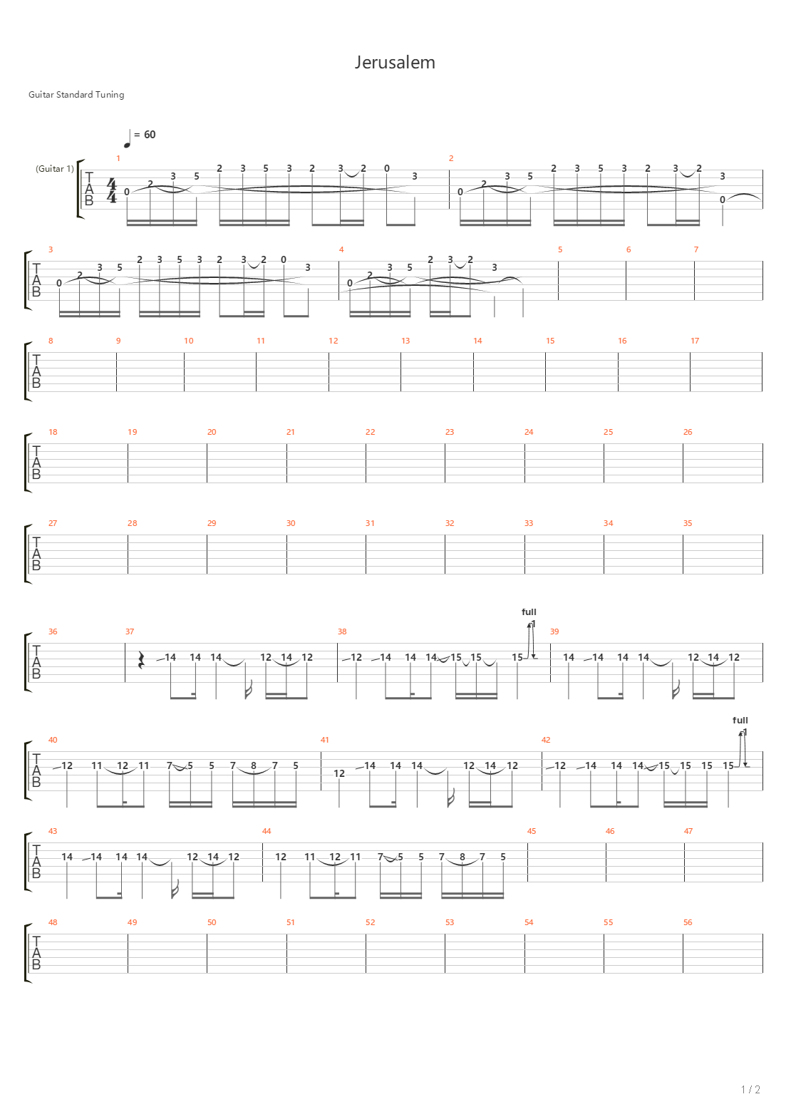 Jerusalem吉他谱