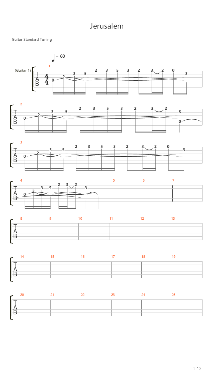 Jerusalem吉他谱