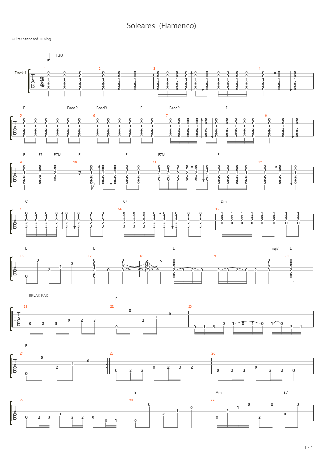 Soleares Flamenco吉他谱