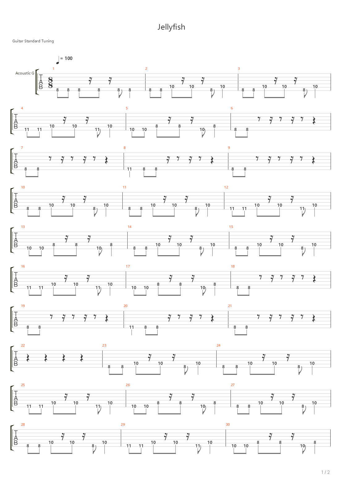 Jellyfish吉他谱