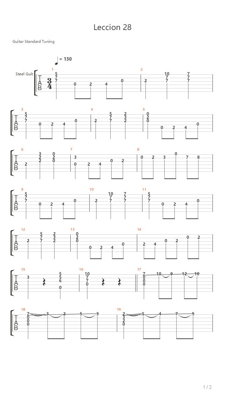 Leccion 28吉他谱