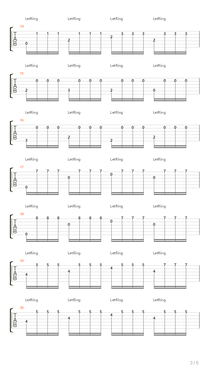 Tremolo Etude 4 Book 3吉他谱