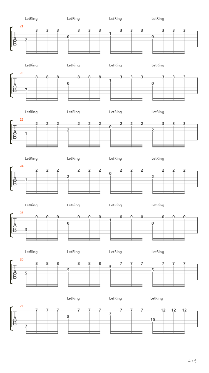 Tremolo Etude 4 Book 3吉他谱