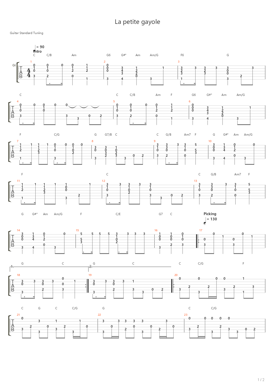 La Petite Gayole吉他谱