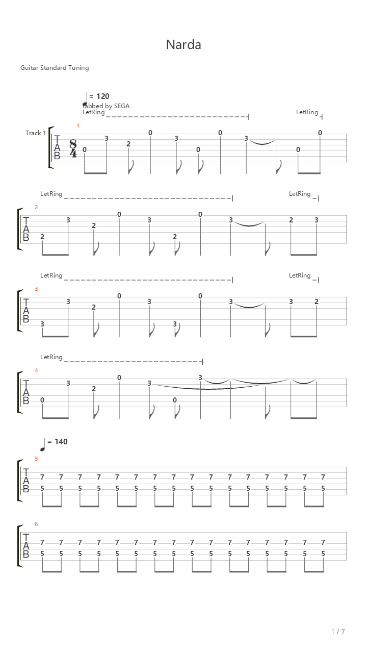 Narda吉他谱