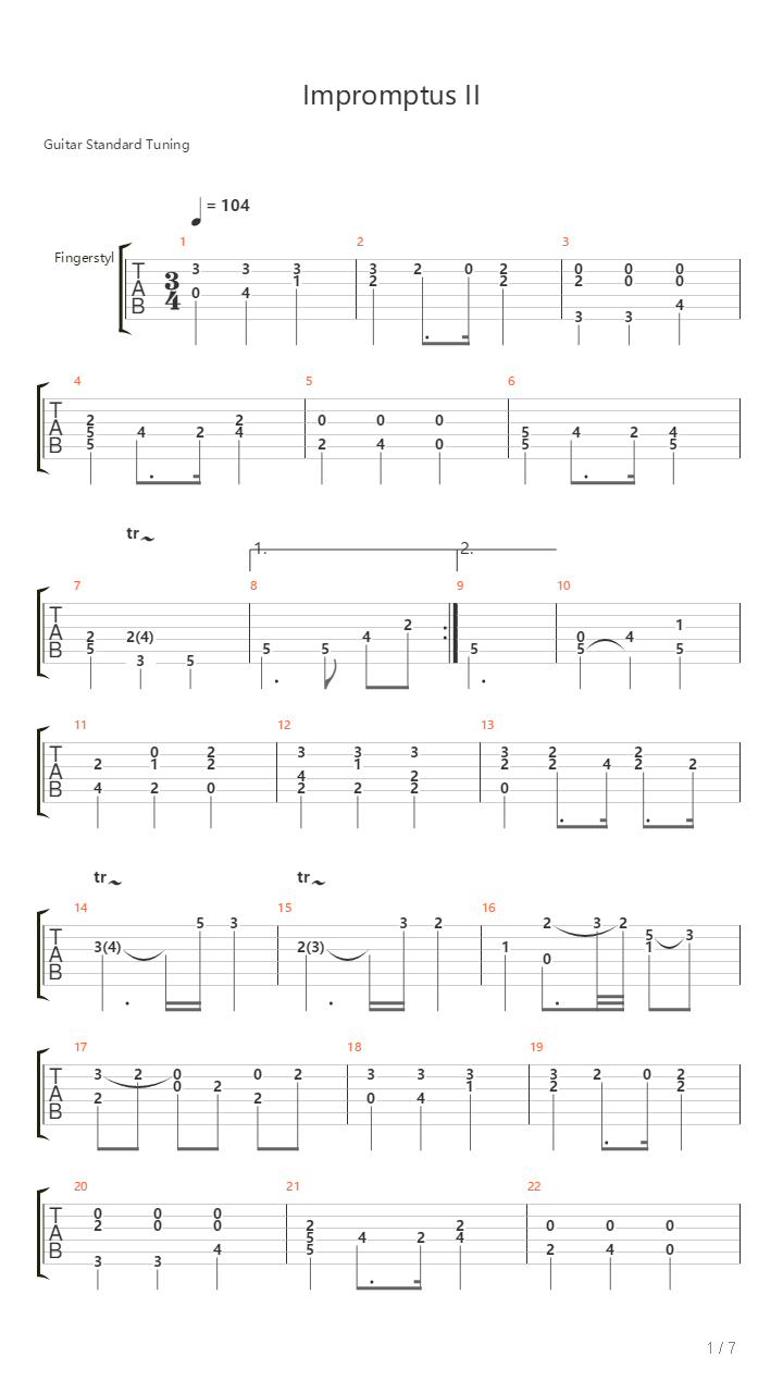 Impromptus Ii吉他谱
