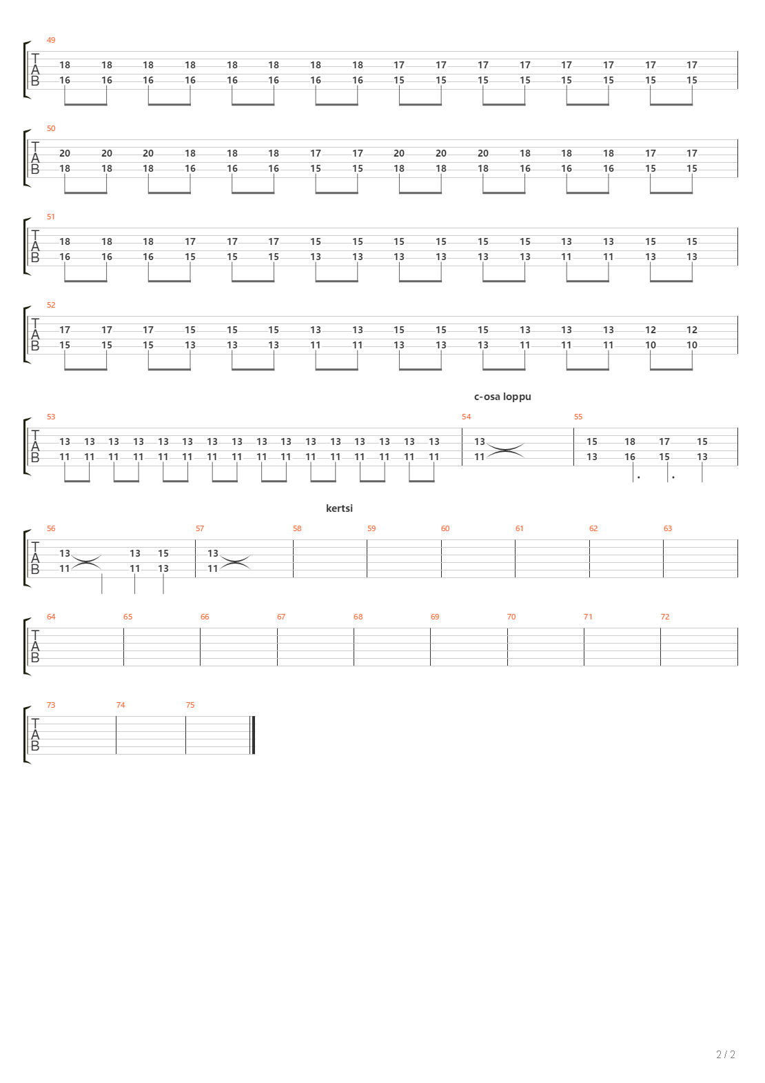 Kahdestaan吉他谱