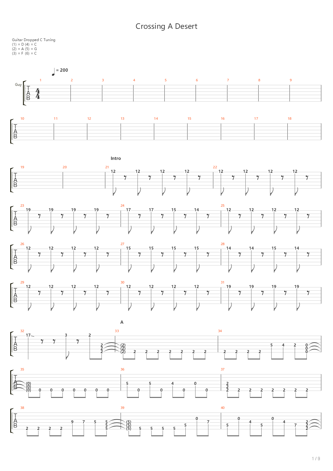 Crossing A Desert吉他谱
