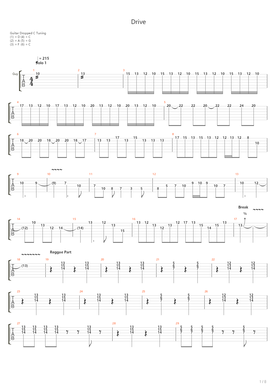 Drive吉他谱