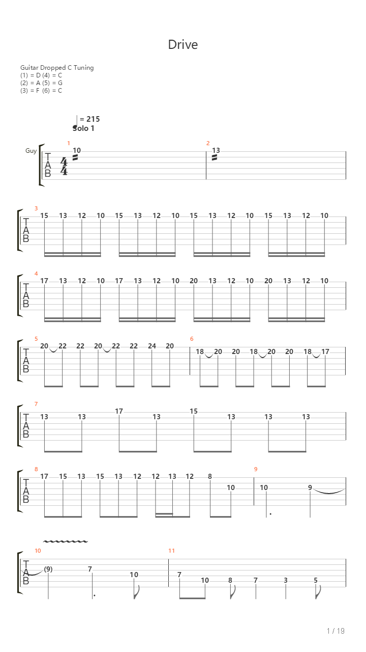 Drive吉他谱