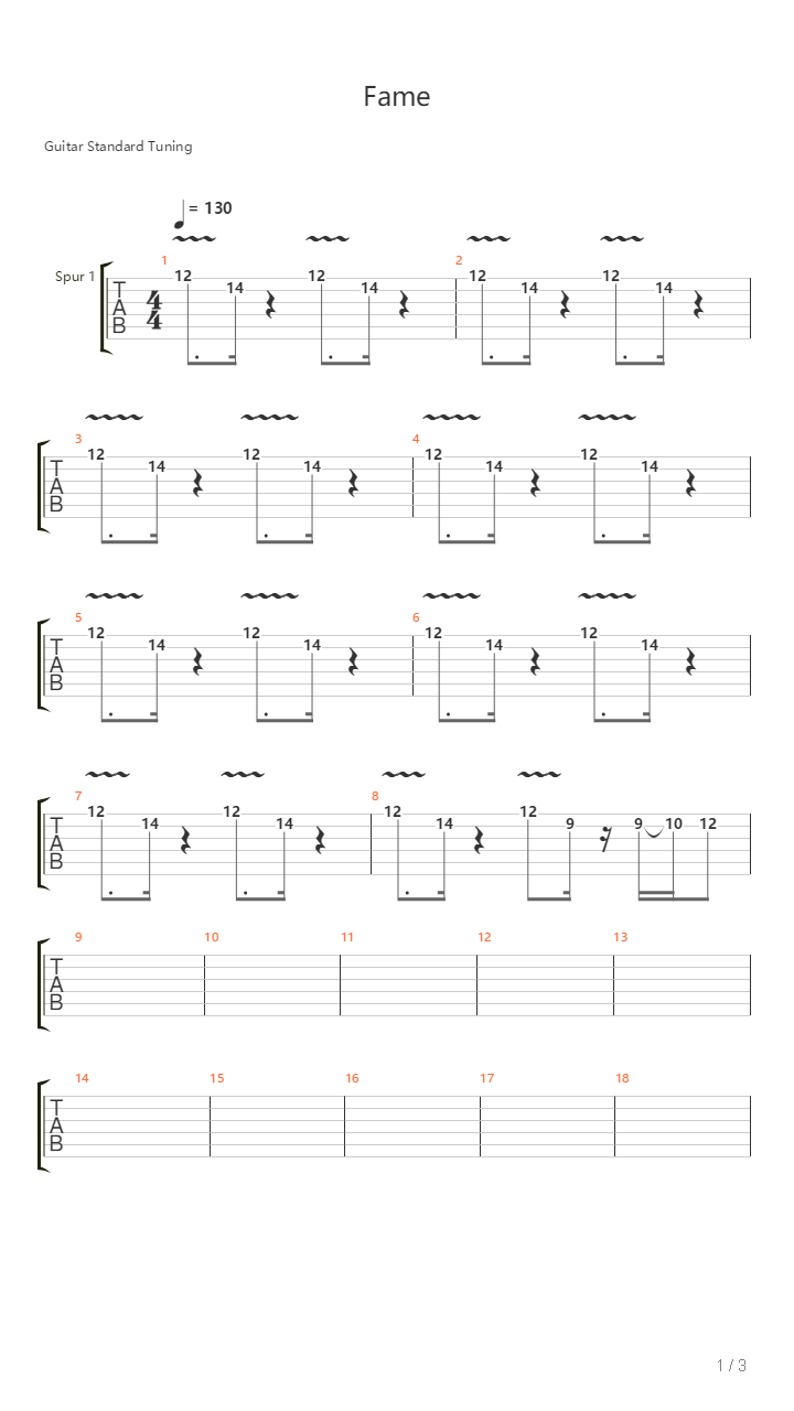 Fame吉他谱