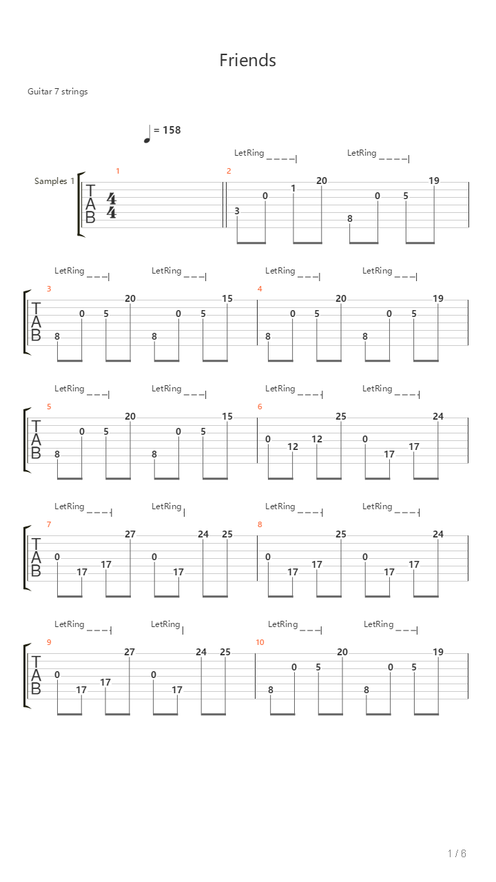 Friends吉他谱