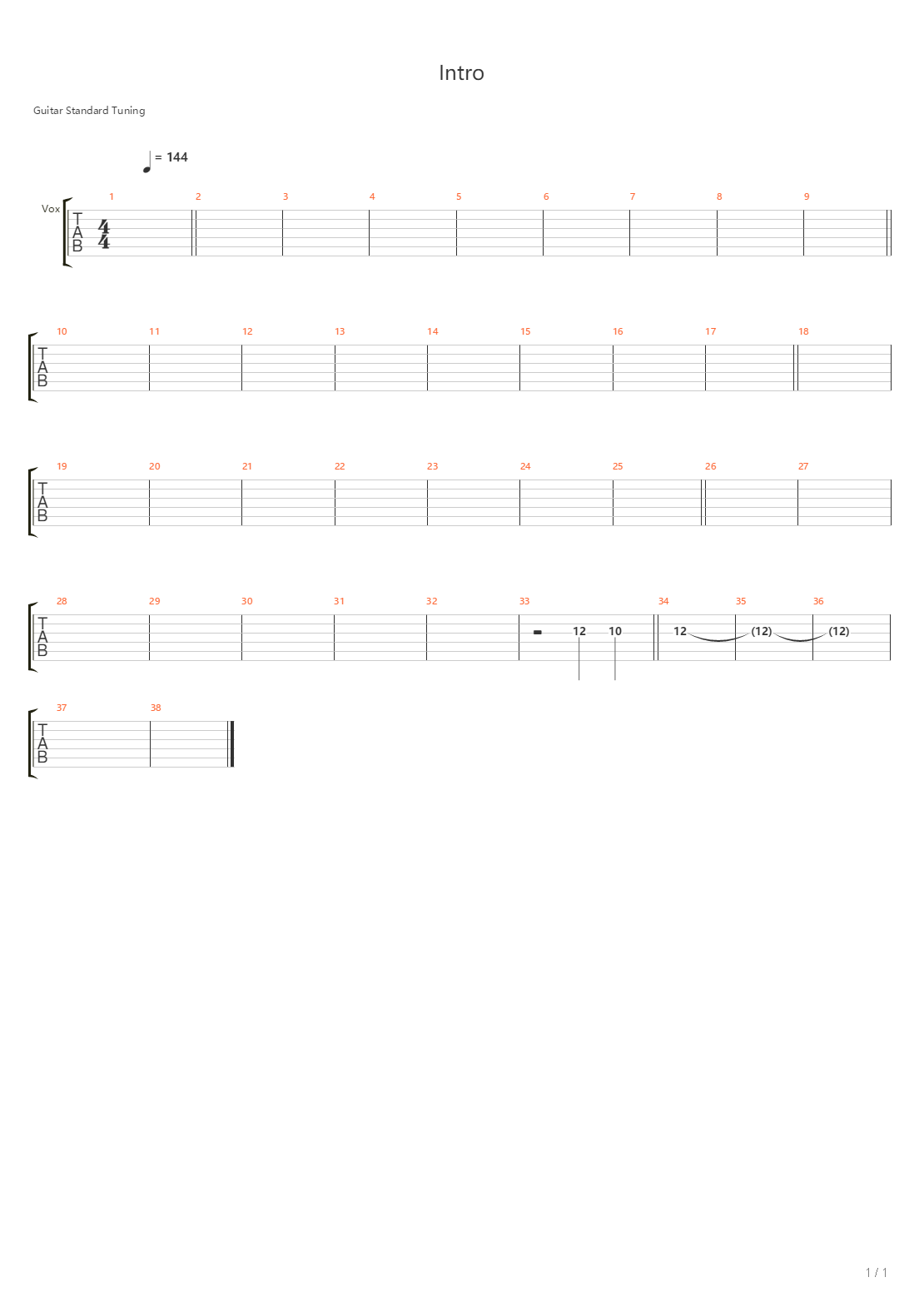 Intro吉他谱