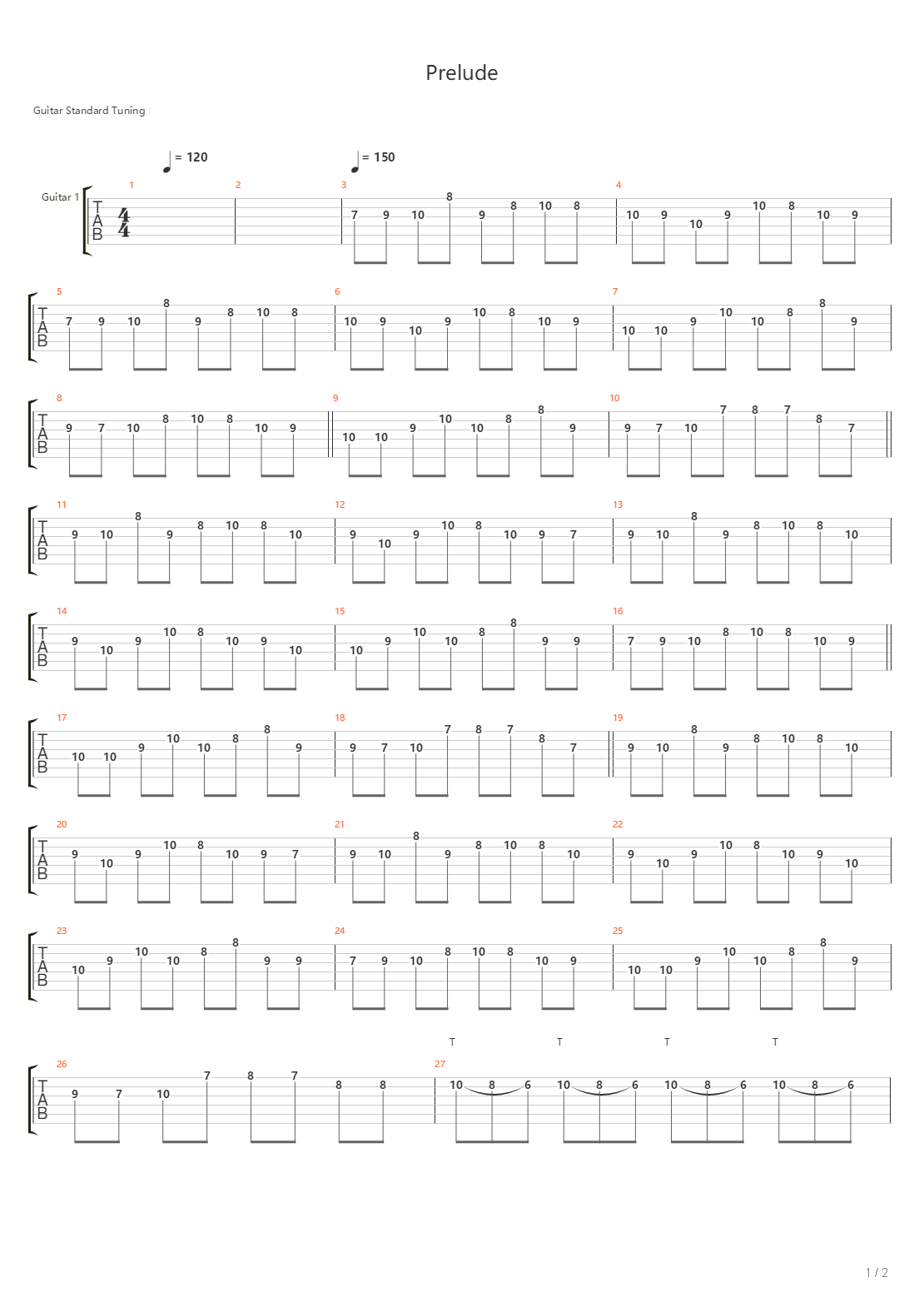 Prelude吉他谱