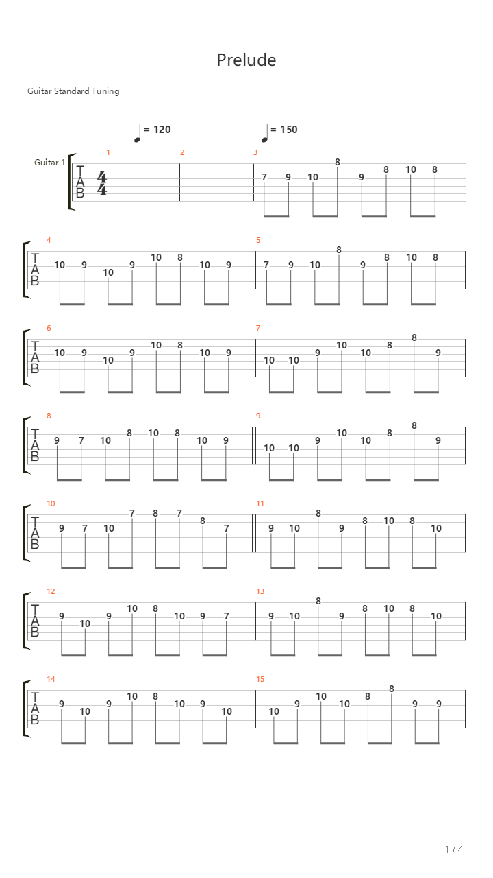 Prelude吉他谱