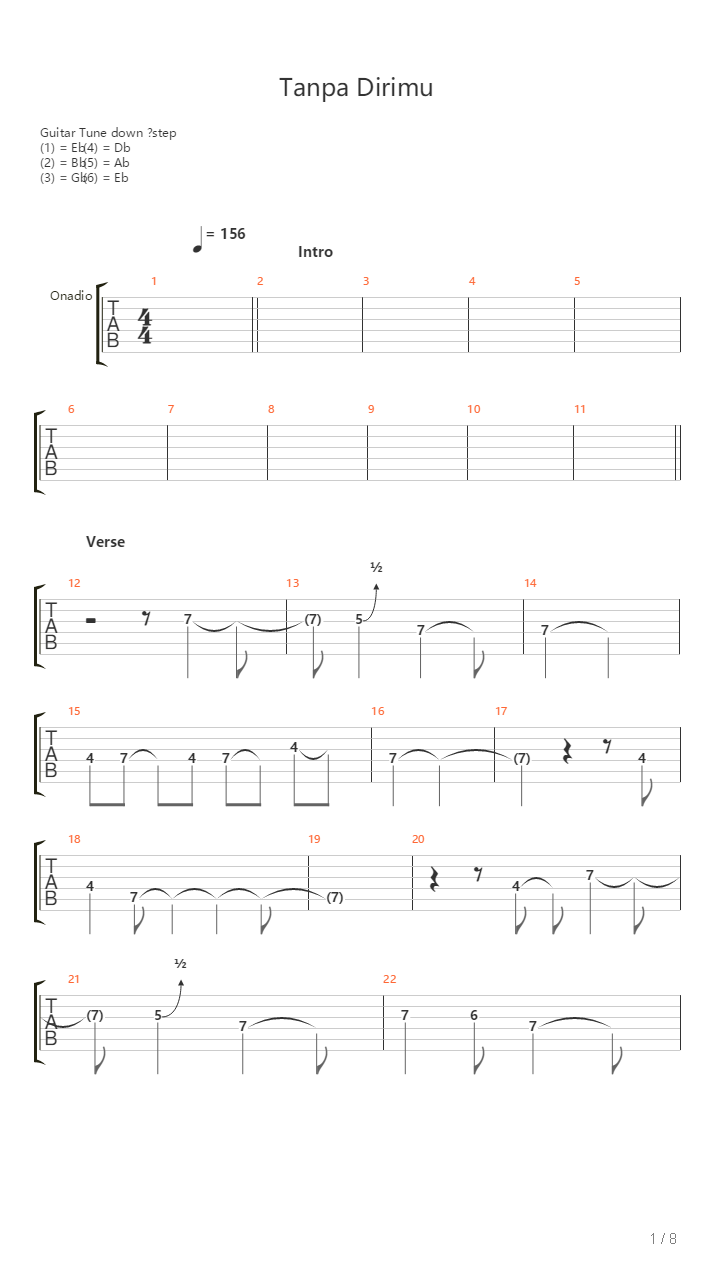 Tanpa Dirimu吉他谱