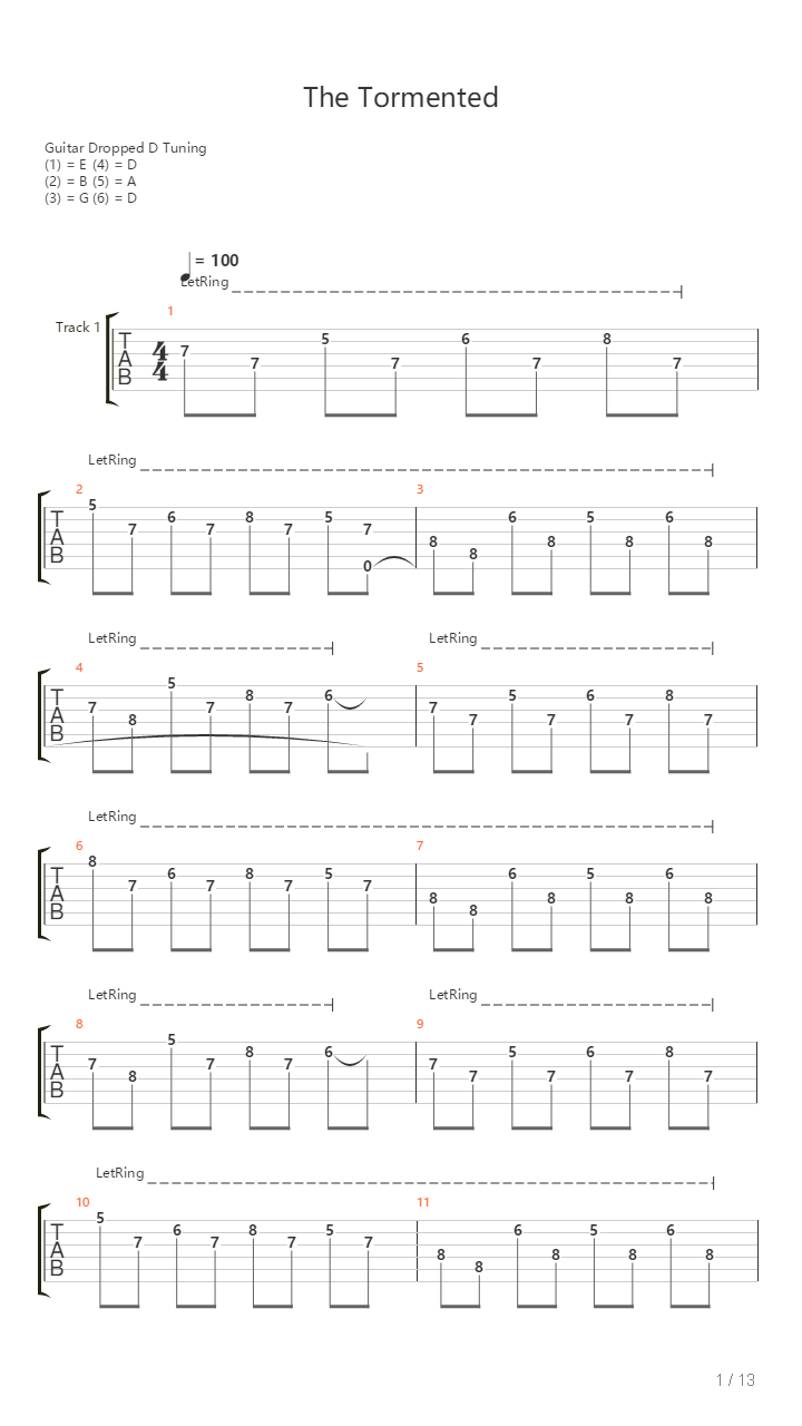 The Tormented吉他谱