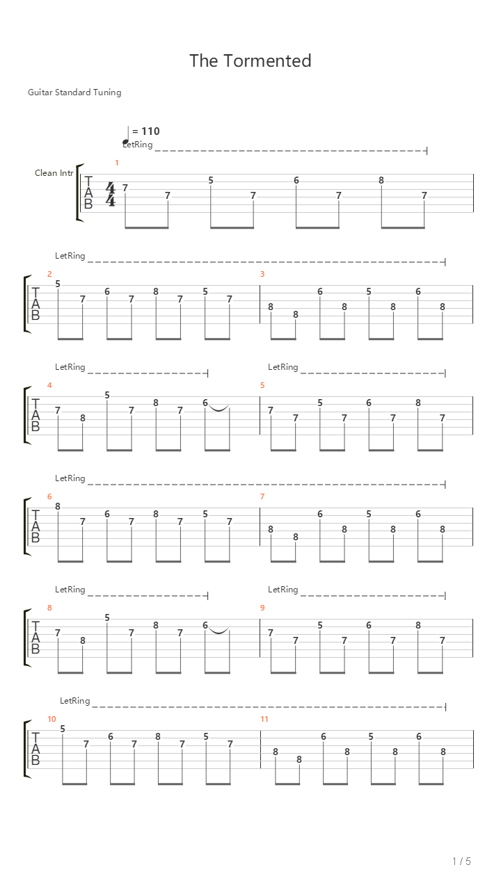 The Tormented吉他谱