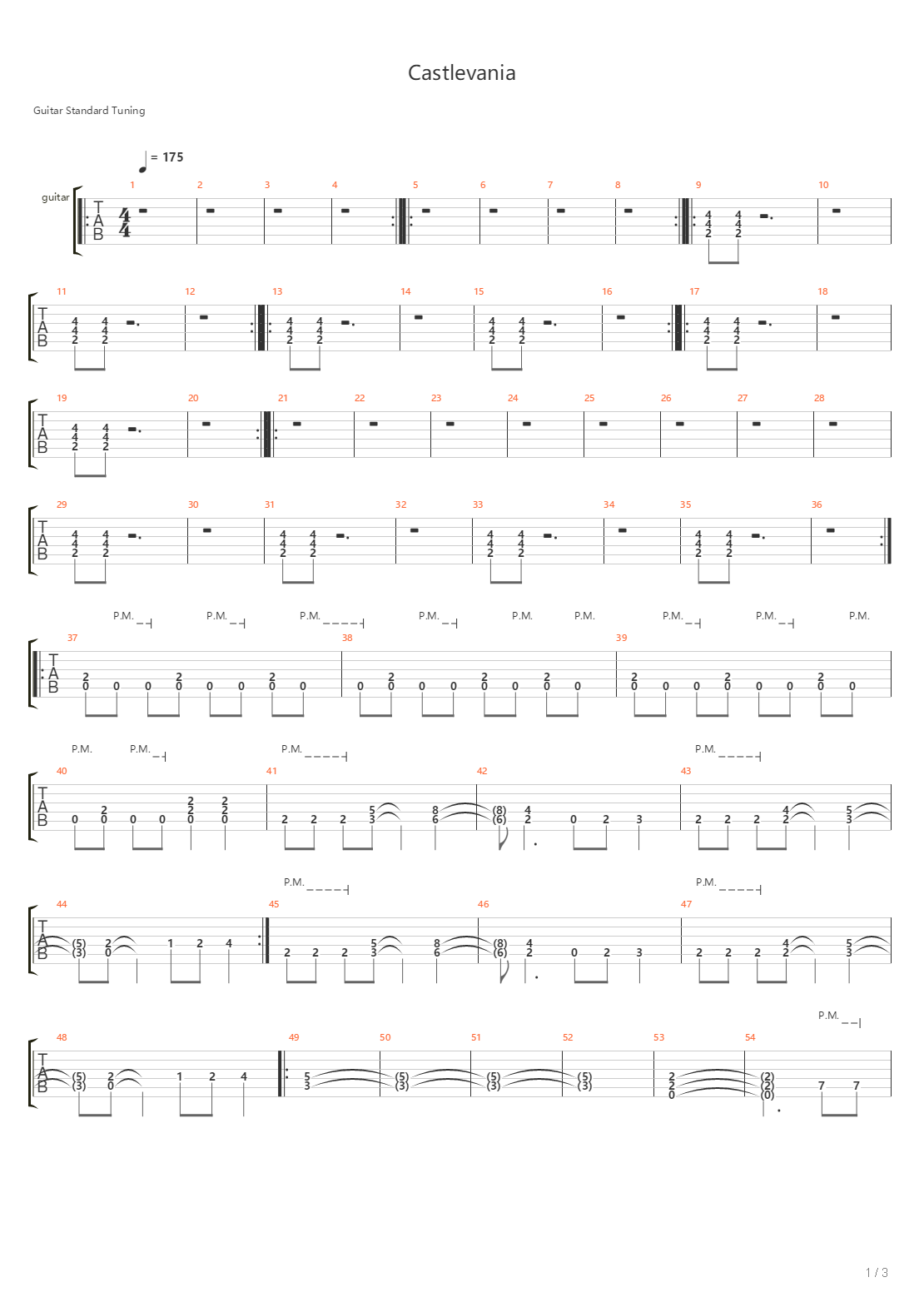 Castlevania吉他谱