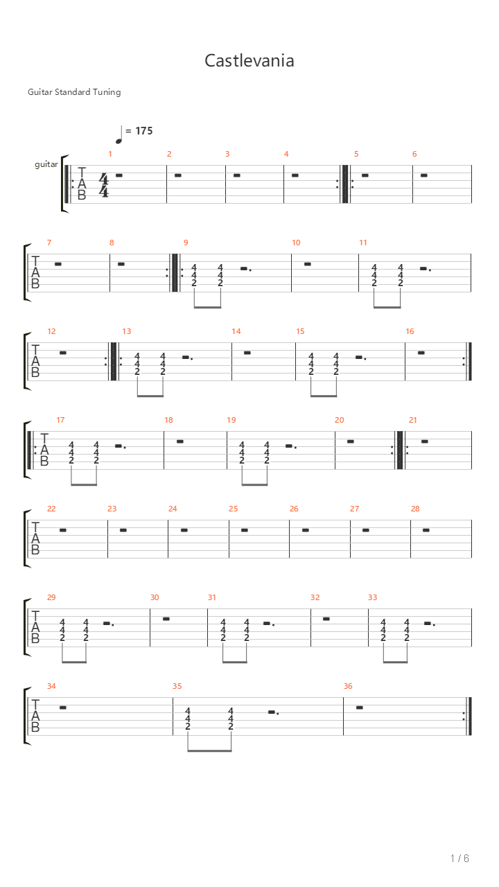 Castlevania吉他谱