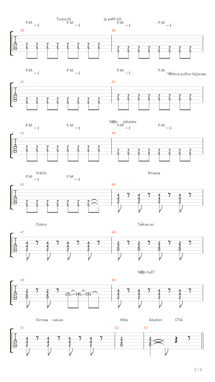 Vaatteet Pois吉他谱