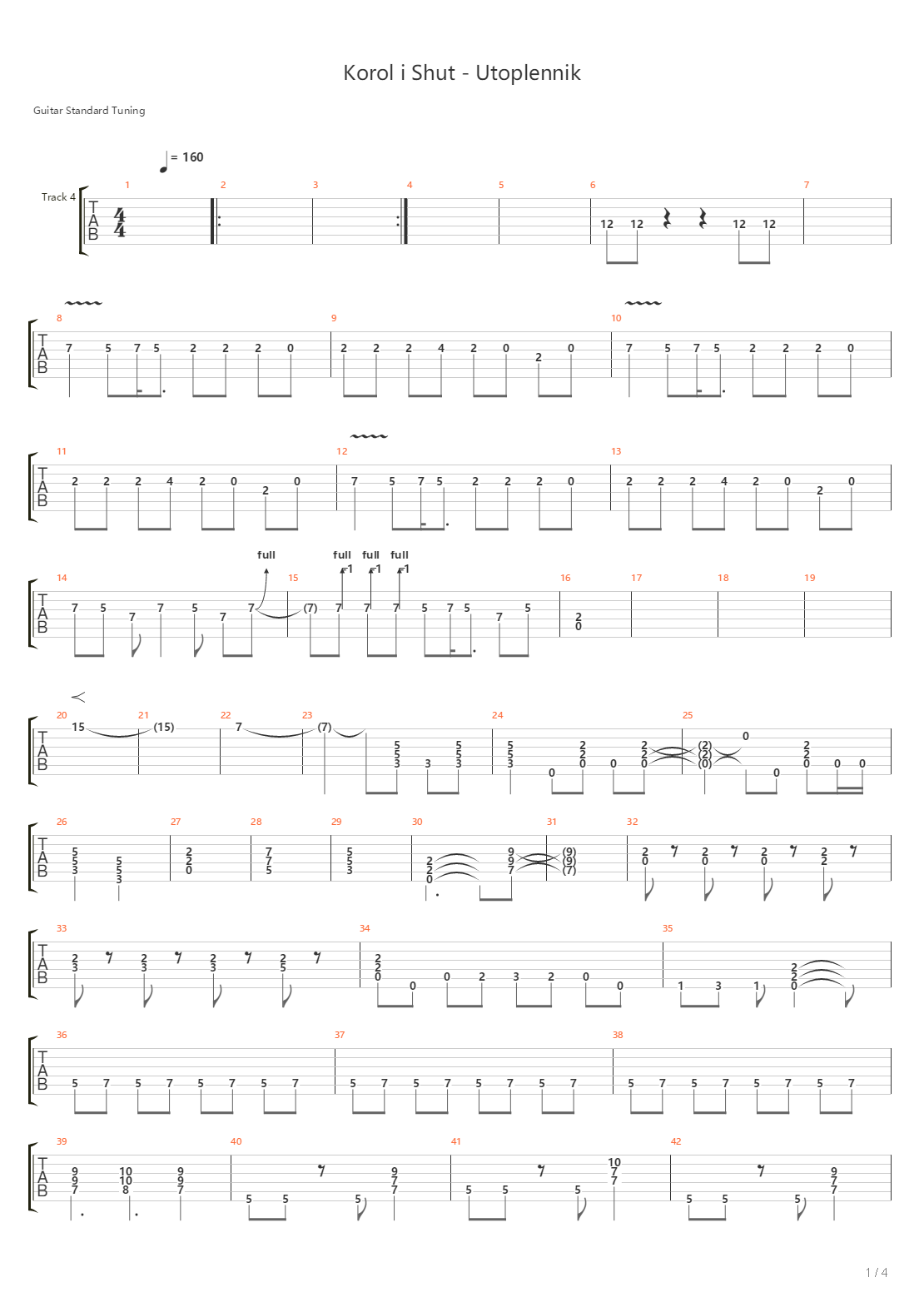 Utoplennik吉他谱