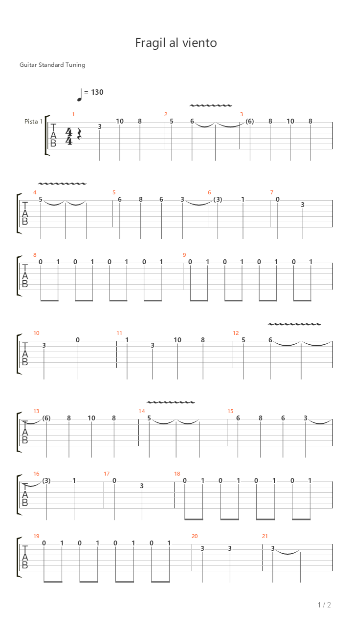 Fragil Al Viento吉他谱
