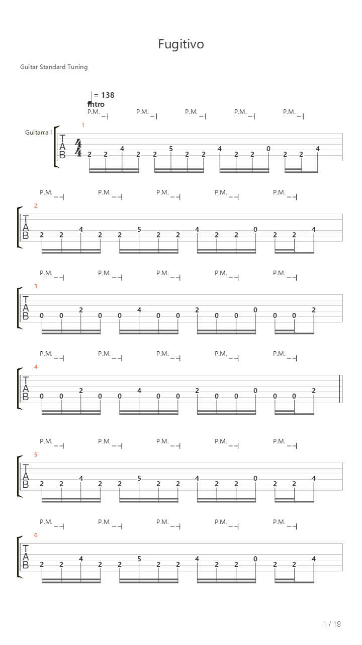 Fugitivo吉他谱
