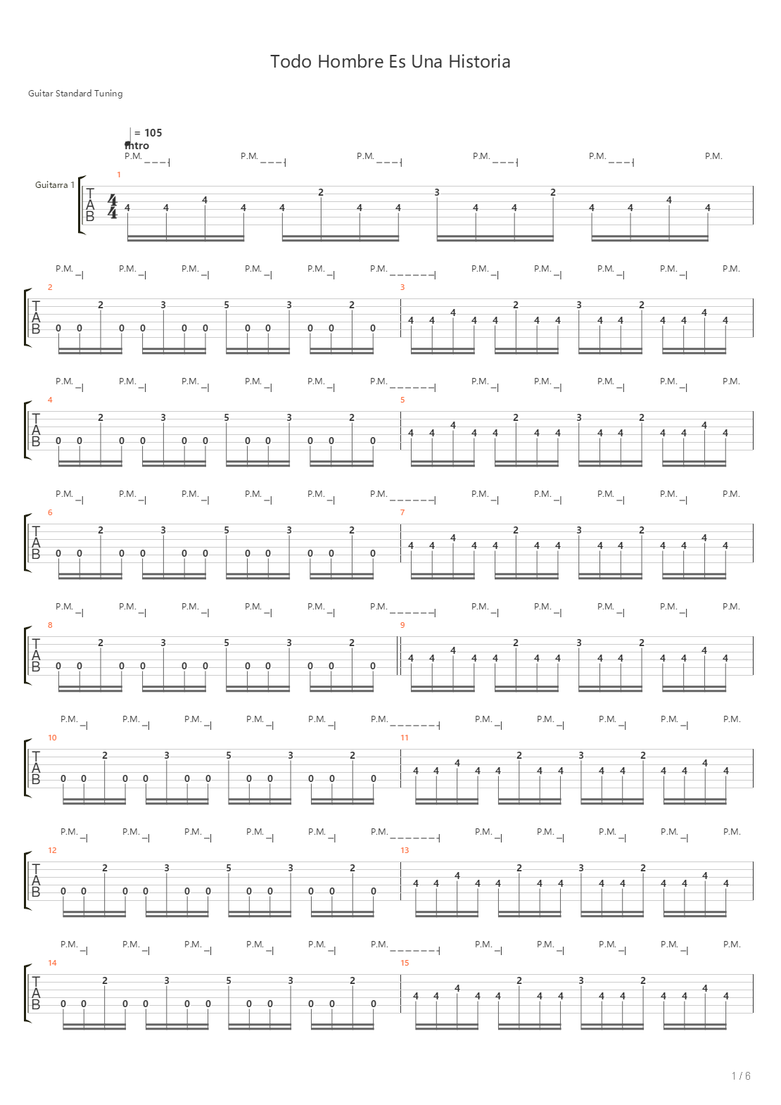 Todo Hombre Es Una Historia吉他谱