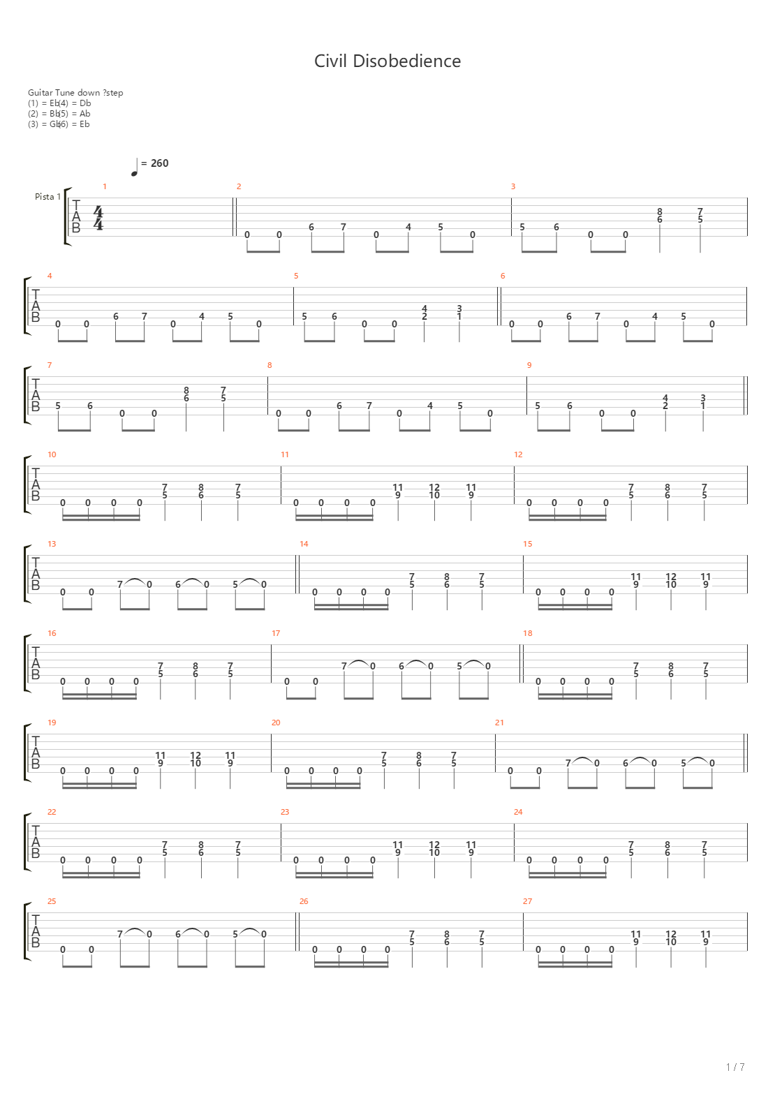 Civil Disobedience吉他谱
