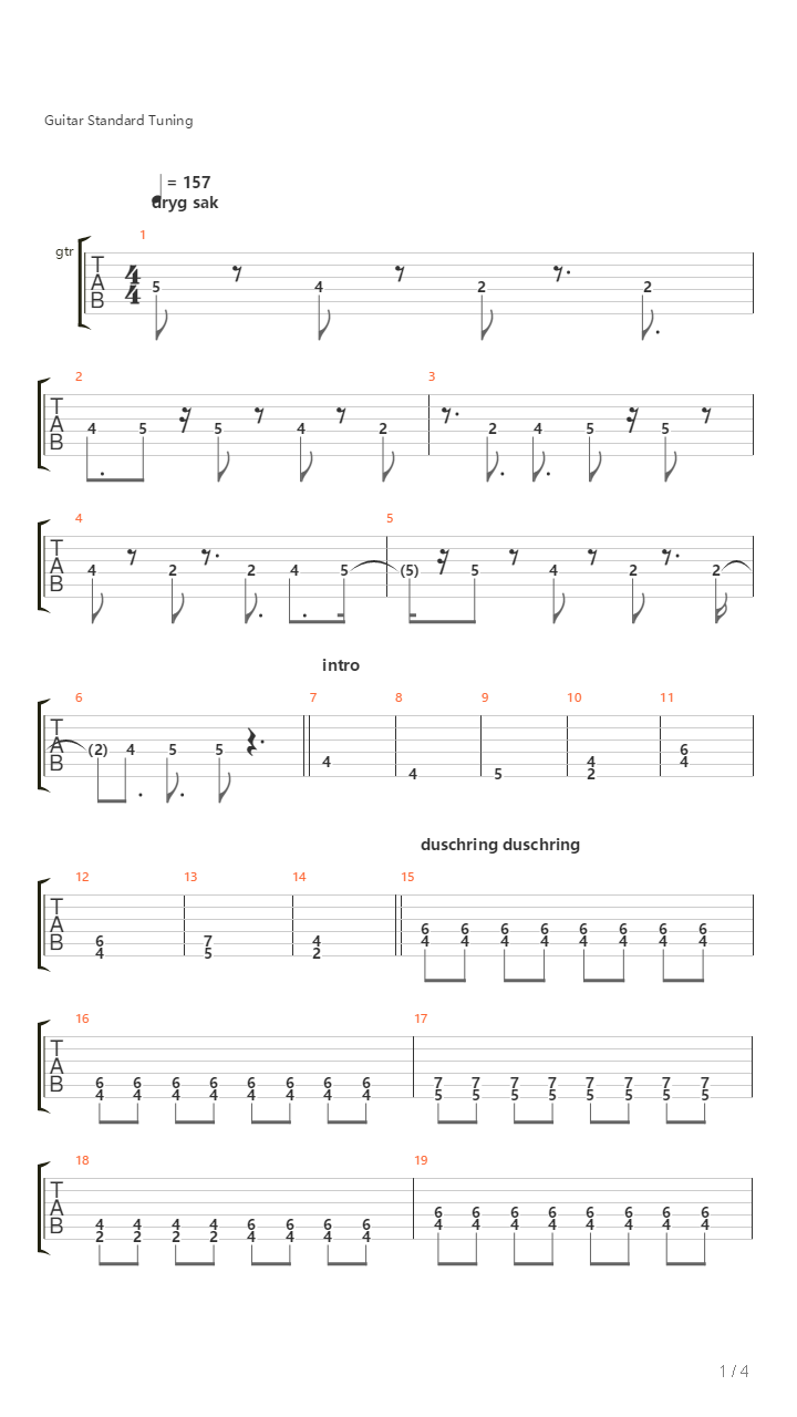 Duschring吉他谱