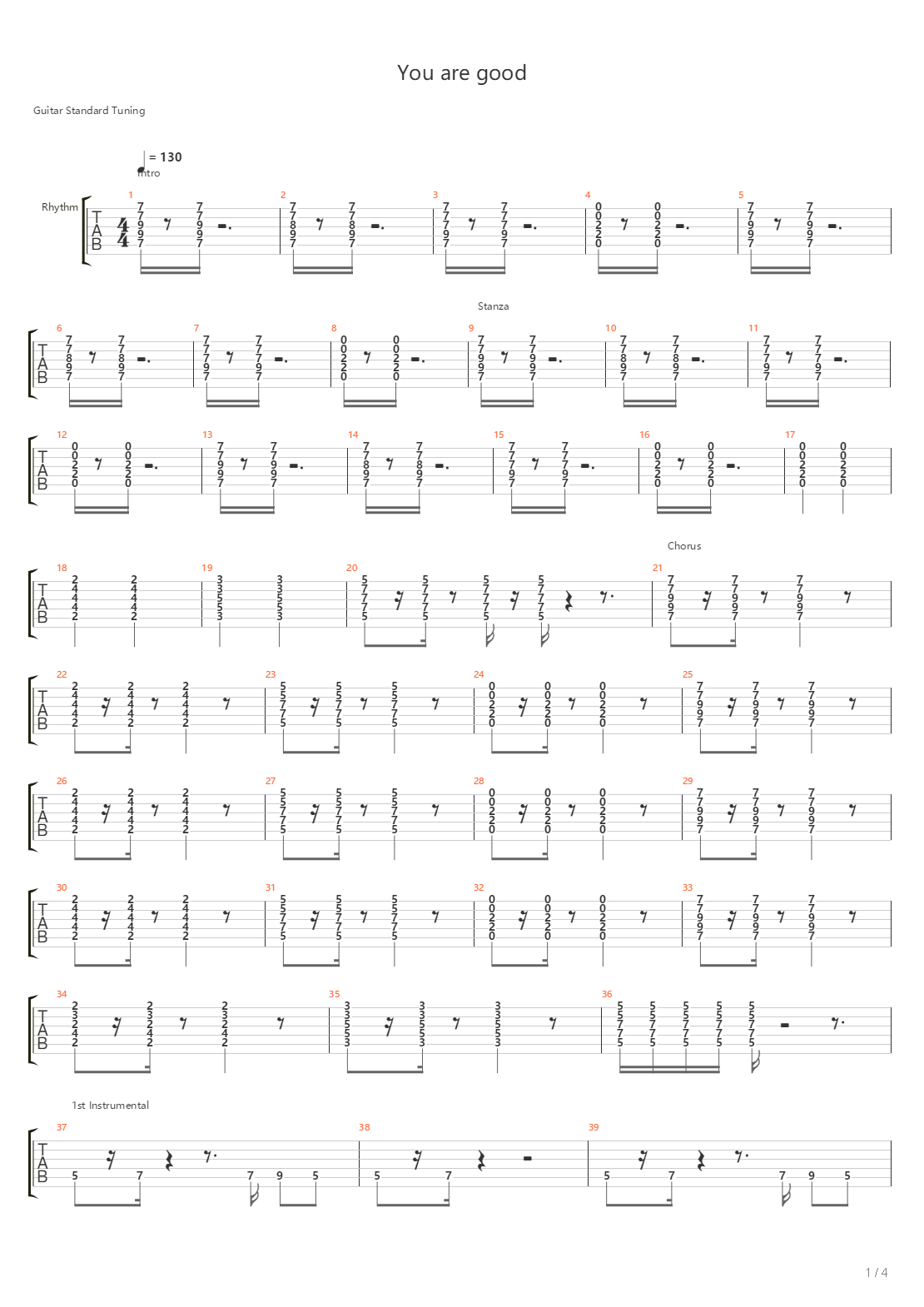 You Are Good吉他谱