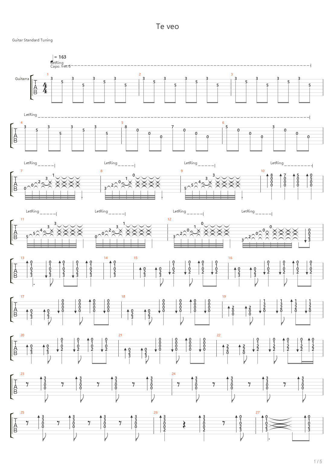 Te Veo吉他谱