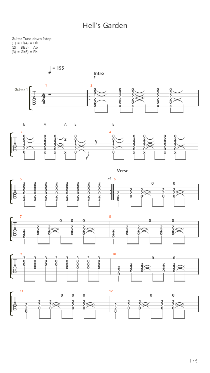 Hells Garden吉他谱