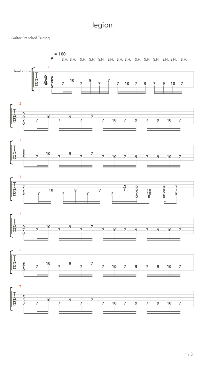 Legion吉他谱