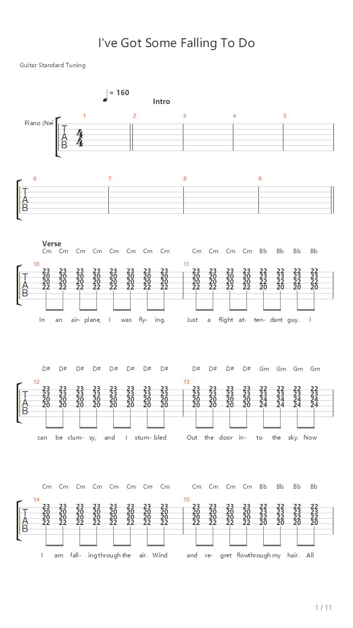 Ive Got Some Falling To Do吉他谱