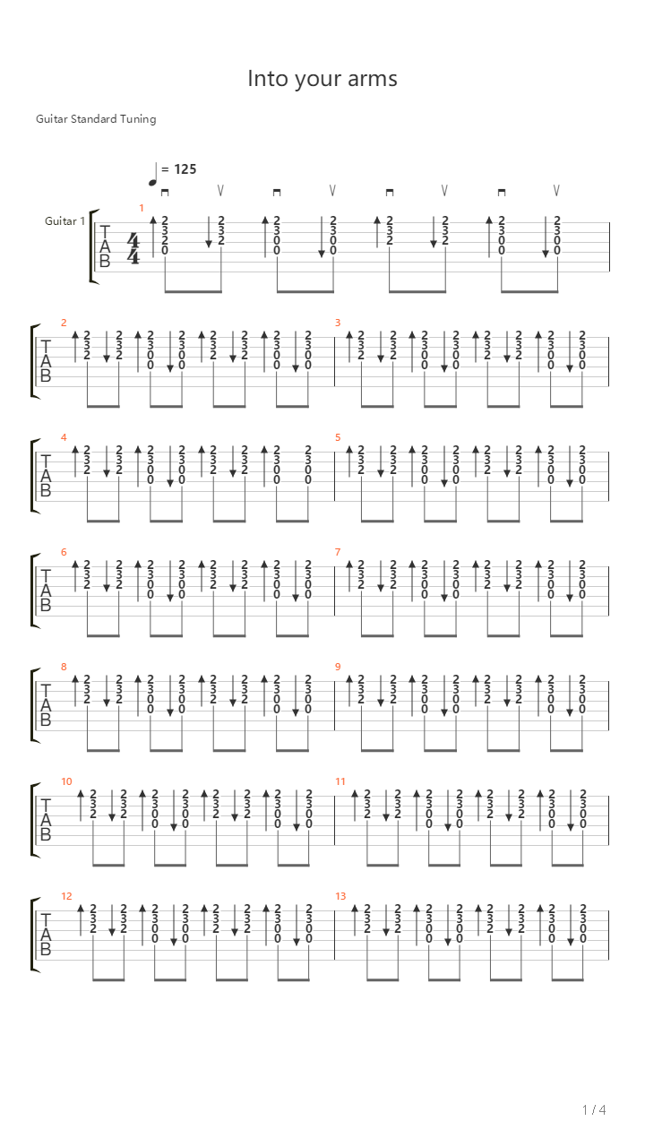 Into Your Arms吉他谱