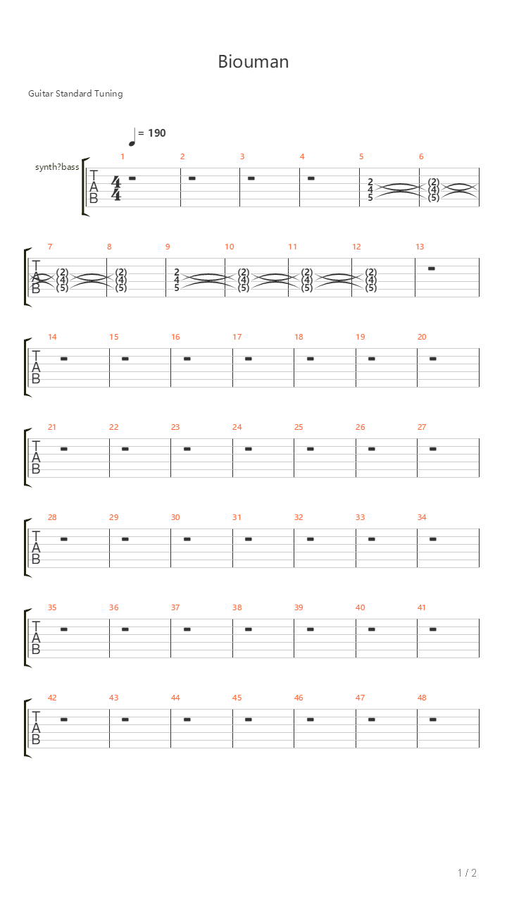 Biouman吉他谱
