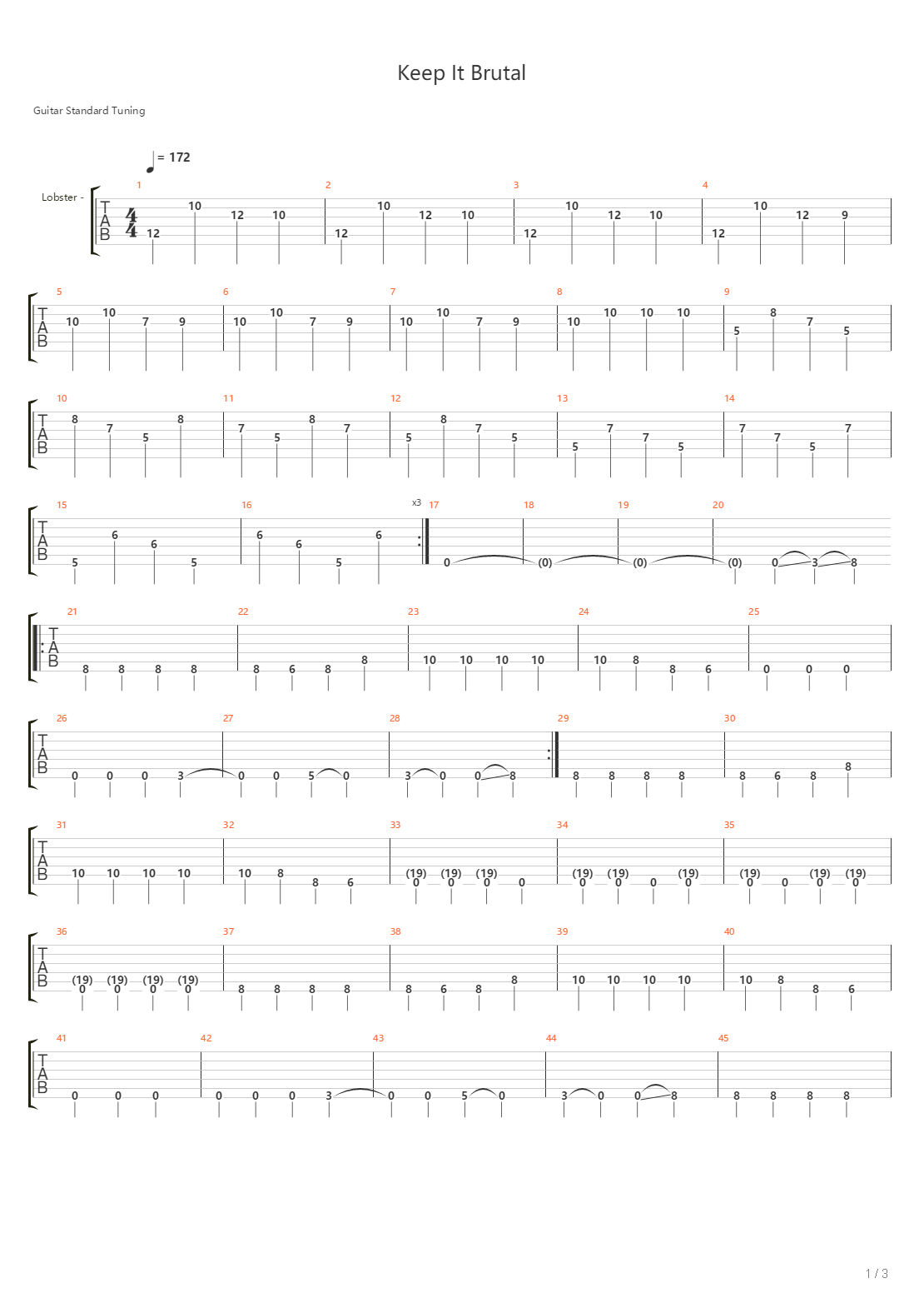 Keep It Brutal吉他谱